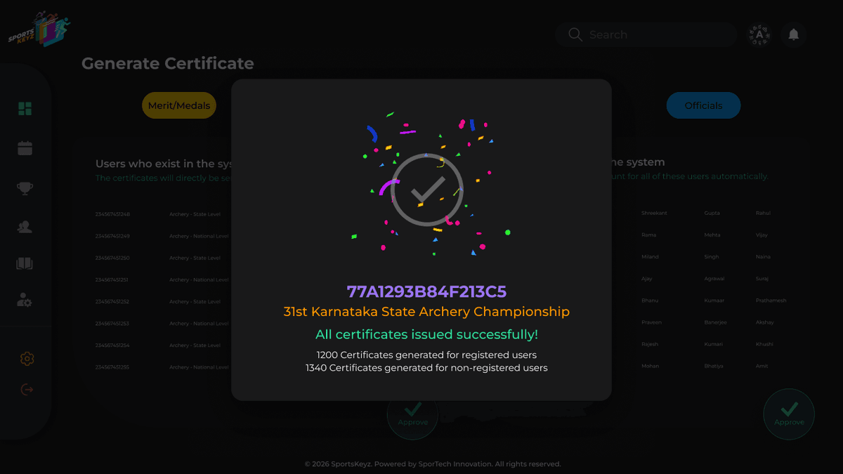 Certificate issued successfully